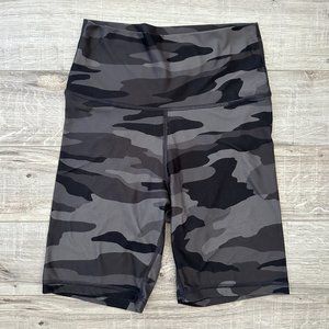 Aerie High Waisted Military Print Green Grey Stretchy Bike Shorts M